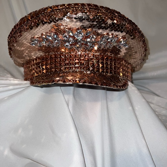 NEW TAGS Military style Sequin sparkly hat cap - Picture 3 of 12